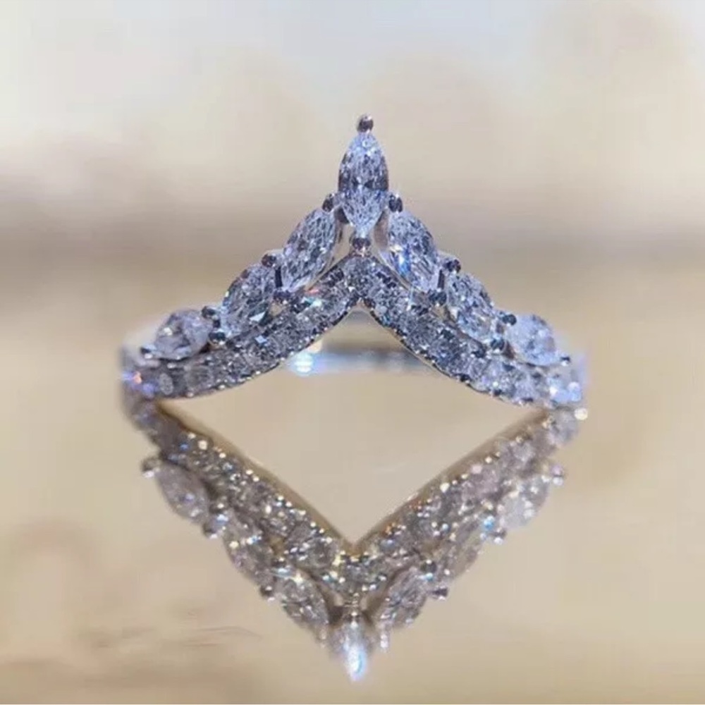 Creative 925 Silver Rings Cubic Zirconia Jewelry Engagement Gifts Ring - Picture 3 of 5